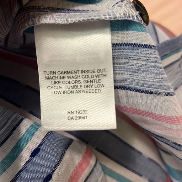 Alfred Dunner Cotton Button Up Blouse Shirt Top Stripes Medium - Picture 2 of 5